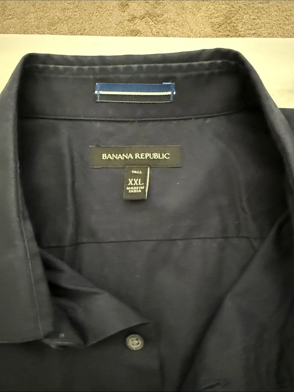 Banana Republic Navy Short-Sleeve Button-Down Shirt